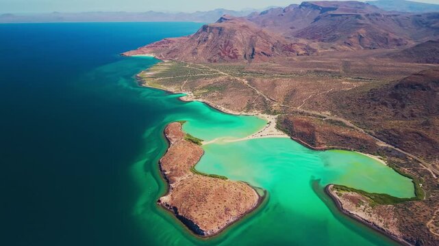 aerial view of beach in baja california