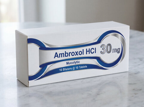 Pharmaceutical box of Ambroxol HCl 30mg tablets