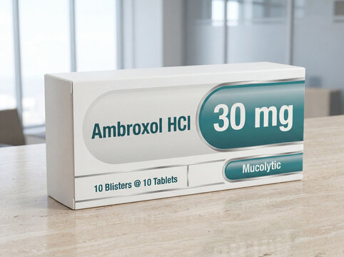 Pharmaceutical box of Ambroxol HCl 30mg tablets