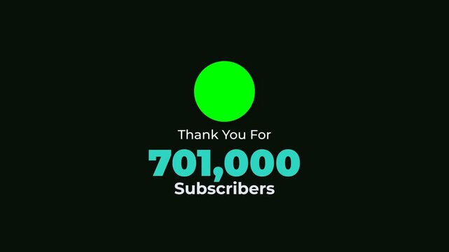 Thank you for 700k subscribers social media milestone animation