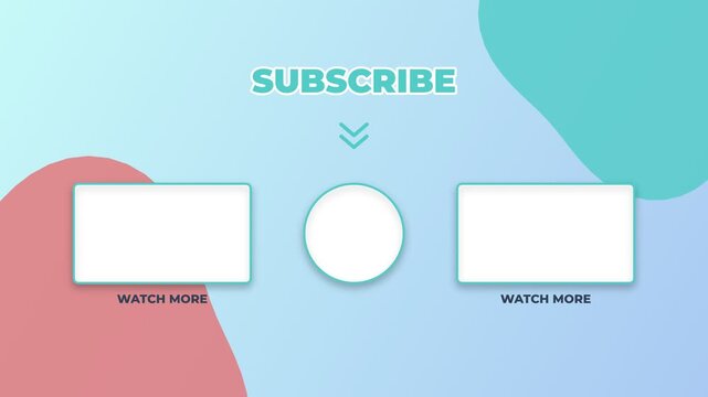 Youtube end screen template with subscribe button