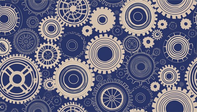 cog wheels seamless geometric pattern for fabric textile ceramic or wrapping paper