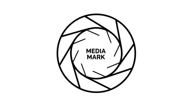 Media mark aperture logo for photography services.