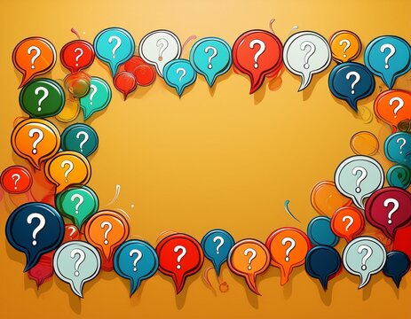 border of question marks in speech bubbles