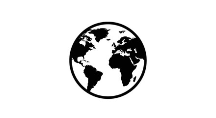 Fototapeta premium Vector illustration of black and white globe icon vector illustration on a transparent background