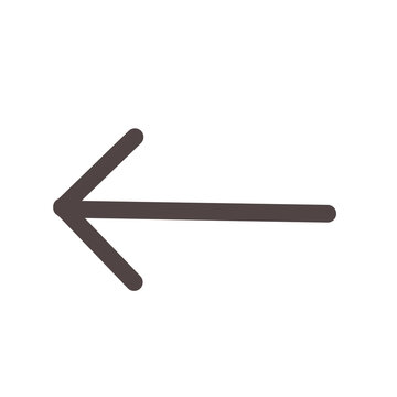 Hand drawn left arrow doodle line icon