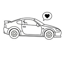 Obraz premium Car with Broken Window and Heart Symbol