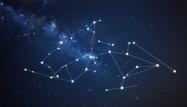Clean minimalist star constellation chart with thin lines