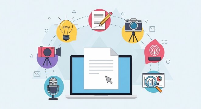 Online content creation illustration