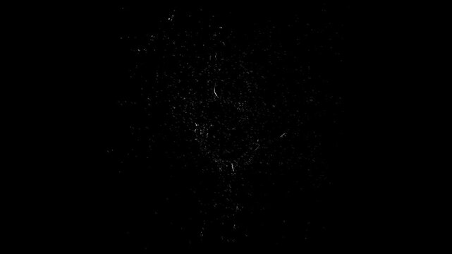 ealistic water explosion blast with rapid fluid splashes and liquid droplets on a black background, vfx element.