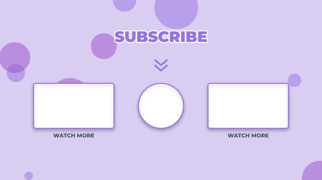 End screen template with subscribe button for social media video channels