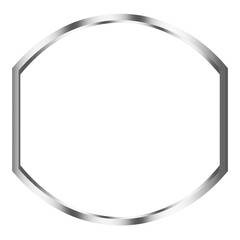 Fototapeta premium Silver frame borders ellipse curve shape objects isolated on white background