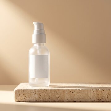 Elegant frosted cosmetic serum bottle for branding