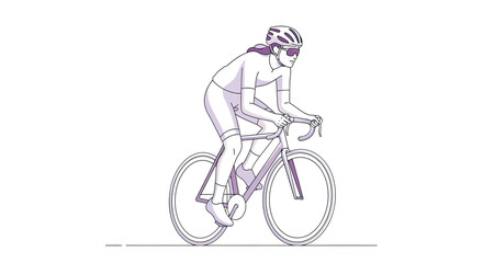 Obraz premium Person cycling on road bike wearing helmet and sunglasses