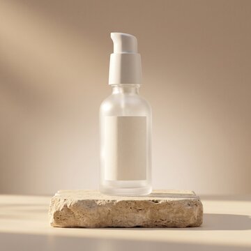 Premium frosted glass serum bottle with blank label