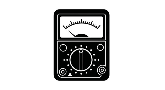 Vector illustration of analog multimeter icon, vector illustration of a measurement device on a transparent background
