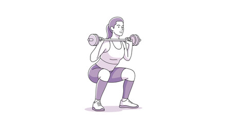 Obraz premium Woman performing a barbell squat with correct form