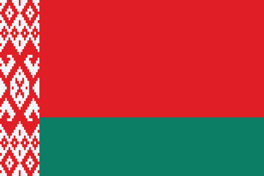 Belarus flag with traditional pattern vector