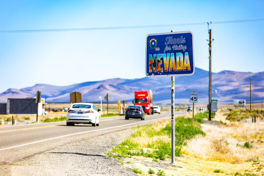 Thanks for Visiting Nevada road sign farewell
