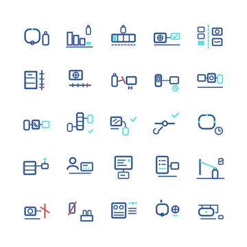 EU F-gas regulation refrigerant compliance line icon set