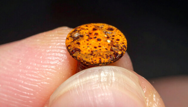 Orange gemstone close up