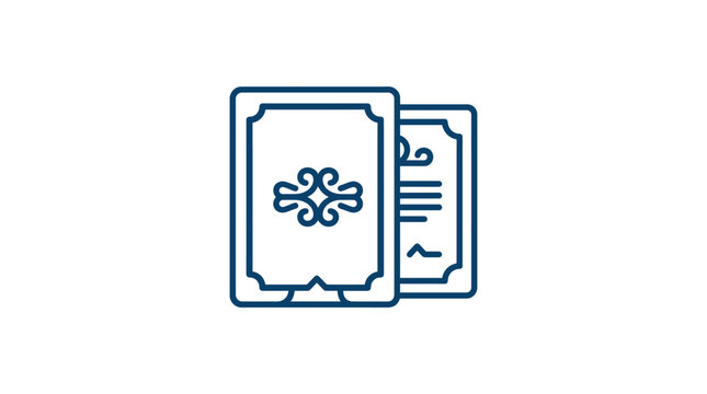 Ornate playing cards back design icon.