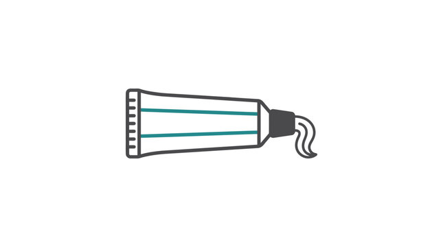 Toothpaste tube with paste squeeze icon.