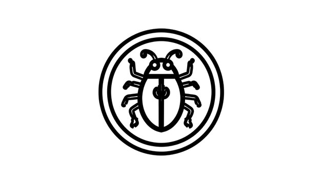 Minimalist black and white trefoil symbol design.