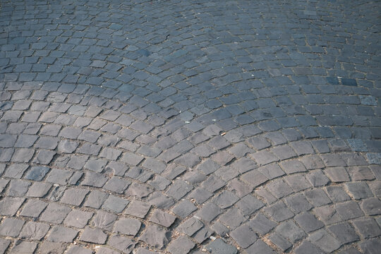 Weathered gray stones form curved path