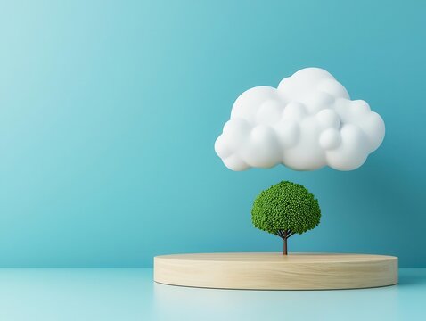 Floating platform showing PaaS cloud concept with development tools and code editor