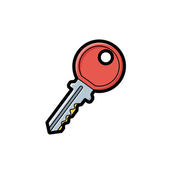 Metal Key with Red Head for Access