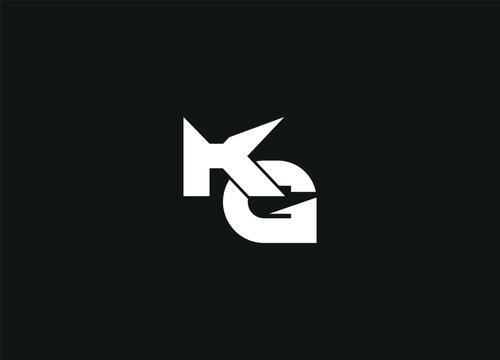 KG abstract logo design and initial monogram
