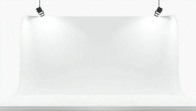 White lightbox display with spotlights