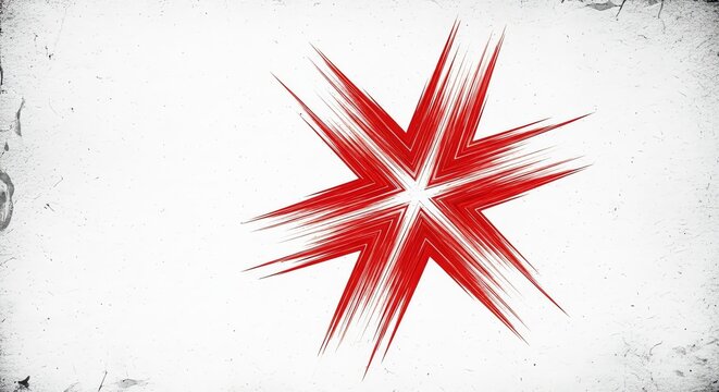 Dynamic Red Starburst on Textured White Background