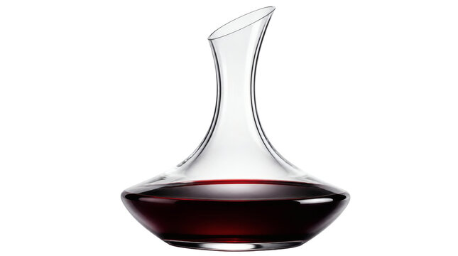Elegant Crystal Wine Decanter Filled with Rich Red Wine