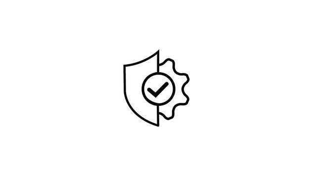 Security, safety, shield protection management icon animation. Secure, safe, protect, guard, privacy, defense manage animated symbol. 4K animation on white background 
