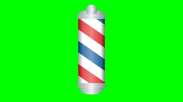 Rotating Barber Pole Sign Flat Vector Animation