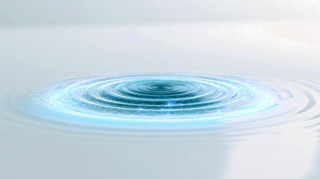 Elegant digital science backdrop showing multiple glowing concentric ripples on glossy surface