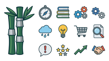 Miscellaneous flat icons for business and nature themes © Win
