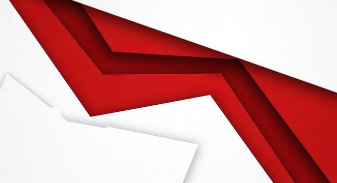 Abstract Red and White Layered Geometric Background