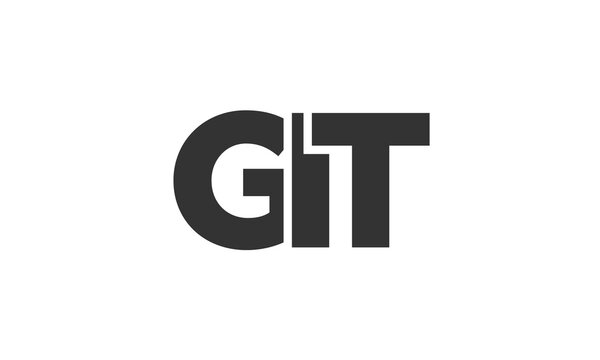GIT logo design template with strong and modern bold text. Initial based vector logotype featuring simple and minimal typography. Trendy company identity.