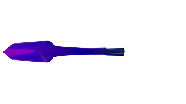 A single long dark blue spear or javelin weapon icon isolated on a clean white background studio shot