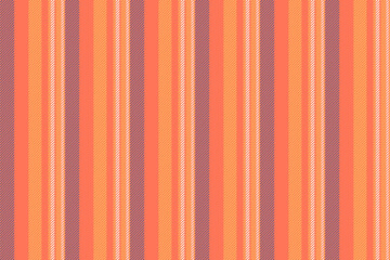 Venu lines stripe textile, infant pattern seamless background. Fraft texture fabric vertical vector in red and amber colors. © SolaruS
