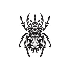 Fototapeta premium Tribal Tattoo Beetle Logo Featuring Intricate Motifs.