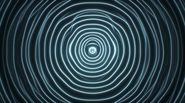 Abstract digital waveform pattern with concentric glowing circles
