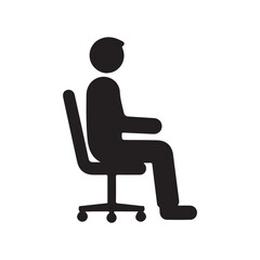 Fototapeta premium Silhouette of a man sitting in a chair vector symbol 