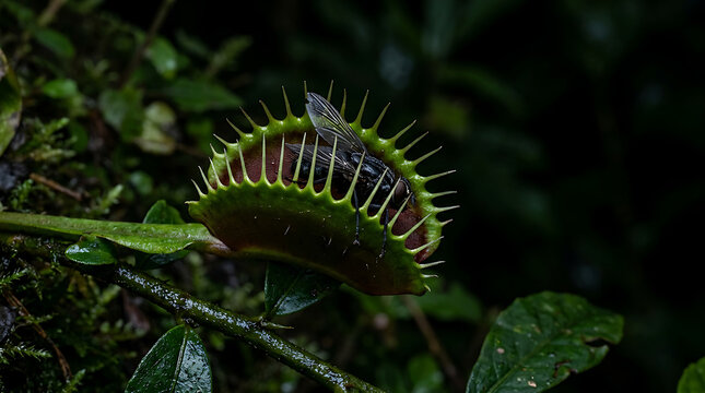 Close up of a Venus flytrap plant in nature 1.
