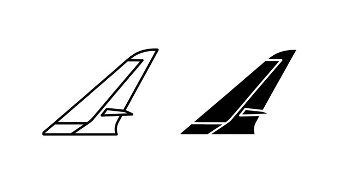 Vector illustration of airplane winglet icon set, aircraft wing tip device vector illustration on a transparent background