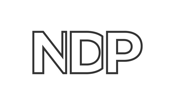 NDP logo design template with strong and modern bold text. Initial based vector logotype featuring simple and minimal typography. Trendy company identity.