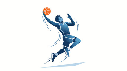Obraz premium Dynamic basketball player slam dunk vector